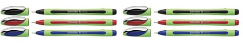 Schneider Xpress Fineliner (Tinte dokumentenecht, Strichstärke 0,8 mm, Made in Germany) 3er Etui schwarz/rot/blau (Packung mit 2)