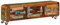 OHOOWOO Meuble TV 120 x 30 x 37 cm Bois de récupération Massif,Meuble TV en Bois de récupération Style Vintage avec 3 armoires et 4 roulettes Meubles TV