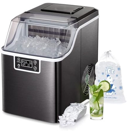 Pellet Ice Maker Machine - Nugget Ice Maker Countertop with Self-Cleaning, 35Lbs of Ice Per Day for Home/Office/Bar/Party - Countertop Ice Maker Machine