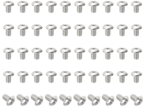 PATIKIL #8-32x1/4 Runde Linsenkopfschrauben mit Innensechskant, 50 Stück 304 Edelstahl 18-8 Rundkopf Sechskantschrauben, Vollgewinde UNF Maschinenschrauben für Möbeleinbau Holzmontage