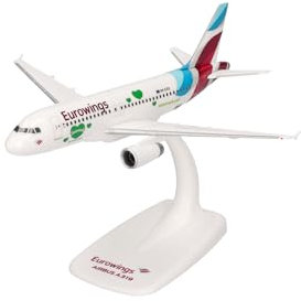 Herpa Snap-Fit Modellflugzeug Eurowings Airbus A319 Steiermark Miniatur im Maßstab 1:200, Sammlerstück, Modell mit Standfuß, Kunststoff, Grün-weiß