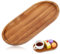 YQQYG Bandeja ovalada de madera de acacia de 19 x 10,5 cm, hecha a mano, bandeja de té de madera maciza para exhibir aperitivos, aperitivos, sushi, decoración de alimentos