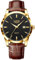 LIGE Herren Uhren Wasserdicht Quarz Armbanduhren Für Herren Männer Uhr Mit Datum gelb-braun Lederarmband Retro Business Men's Watches,Goldschwarz