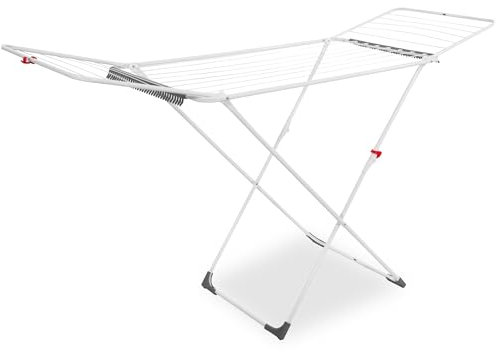 SPRINGOS Séchoir à linge pliable de 13 m avec 22 barres pour vêtements, linge et sous-vêtements, peu encombrant, stable jusqu'à 15 kg