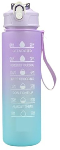 GAOJUNAN Drinking Bottle, Portable Space Cup Water Cup Outdoor Large Capacity Sports Straw Water Bottle Eco Friendly(Purple)