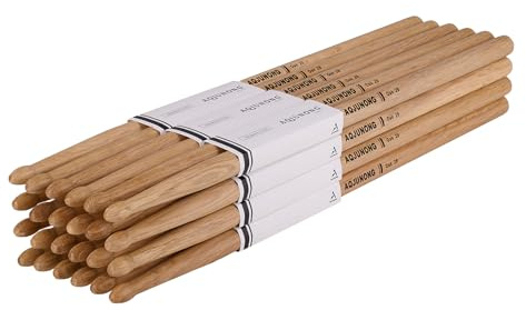 AQJUNONG Lot de 12 paires de baguettes de batterie 2B classiques avec olives en bois de chêne pour enfants et adultes, accessoires de percussion professionnels