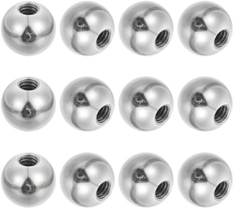 PATIKIL 12 Stück 17mm Kugelmuttern Mit 1/4-20 UNC Innengewinde Aus Stahl Schwenkbare Kugelgelenk Adapter Adapter Für Super Clamp Kamera Hot Shoe Montage Licht Stativ Telefonhalter Silber