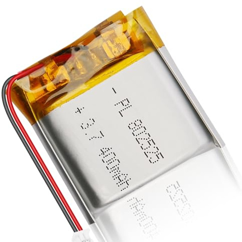 802525 3.7V 400mAh LiPo Batterie - wiederaufladbare Lithium-Polymer-Batterie mit Schutzplatte und Micro JST 1.25 Stecker für elektronische Geräte