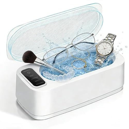 Nettoyeur à Ultrasons pour Lunettes, 350 ml - 4 Modes de Nettoyage + Fonction UV - Appareil de Nettoyage Très Silencieux (50 dB) pour Bijoux, Montres