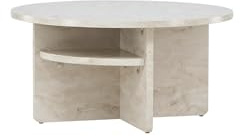 FURNLUX Beistelltisch Ålesund, Beige, 85 x 85 x 42 cm, 23 kg, Skandinavisches Design, Montage erforderlich, Runde Form, Montageanleitung verfügbar