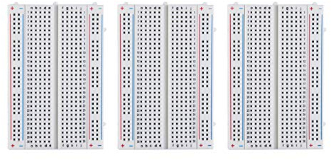 ELEGOO 3X 400 Pin Breadboard Brotschneidebrett Elektronik Steckbrett Experimentierboard 4 Stromschienen für Arduino Jumper Kabel