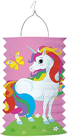 Amscan Laterne Einhorn für Kindergeburtstag Party Deko Einhornlaterne Unicorn
