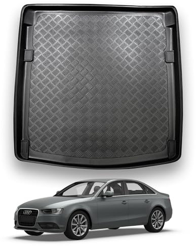 NOMAD Boot Liner Mat for Audi A4 Saloon 2008-2016 | Tailored PE Car Boot Protector Tray, Waterproof Raised Edge Trunk Mat, Easy Clean Cargo Floor Liner