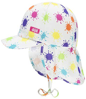 Döll Baby-Mädchen Bindemütze mit Schirm und Nackenschutz Sonnenhut, Rosa (Beetroot Purple|Pink 2420), 49