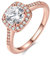 Uloveido Rose Gold Plated CZ Crystal Engagement Rings Promise Rings Anniversary Wedding for Lady Girl (Rose Gold, Size Q) KR002