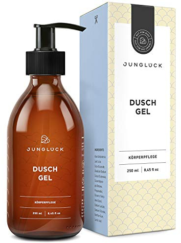 JUNGLÜCK Duschgel 250ml - Vegan | Duftneutrales Duschgel reinigt mit milden pflanzlichen Tensiden besonders schonend ohne die Haut auszutrocknen | Mit BIO Aloe Vera
