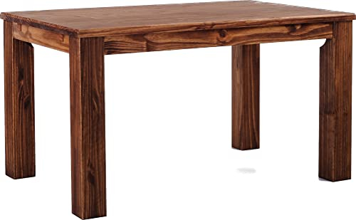 Esstisch Rio Classico 160x90 cm Nussbaum Holz Pinie Massivholz Esszimmertisch Echtholz ausziehbar vorgerichtet für Ansteckplatten Brasilmöbel