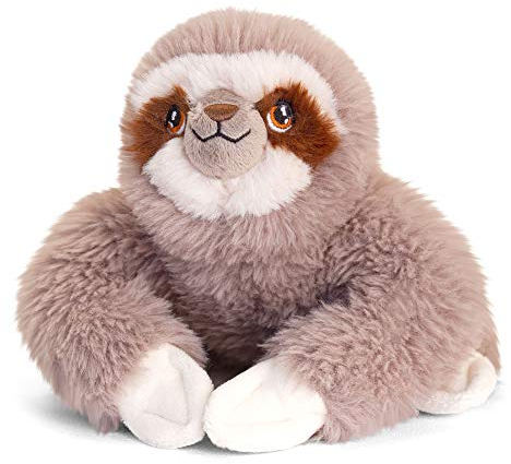 tachi Kuscheltier Faultier 18 cm, Plüschtier hell braun liegend, Stofffaultier aus 100% recycelten Plüsch