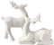 KiaoTime Porzellan-Weihnachts-Rentier Figuren, 2 Stück Mini-Tier-Rentier Dekor Hirsch Statuen Skulptur Tischornamente für Schrank Kaminregale Kamin Wohnkultur Akzente Sammelfiguren