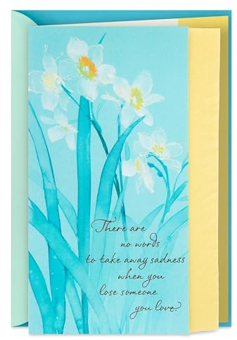 Hallmark Sympathy Card (White Flowers, Strength and Comfort