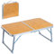 LOLAhome Mesita Bandeja Plegable maletín de Acero con encimera Efecto Madera Nogal marrón de 56x34x22 cm