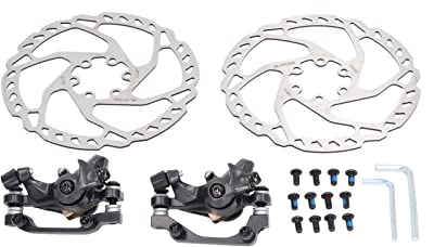 Fahrrad-Scheibenbremsen-Set vorne hinten Bremssättel 160 mm Rotoren Scheibenbremsen-Sets aus Aluminiumlegierung mit Sechskantschlüssel und Schraube für, 2-teiliges Scheibenbremsen-, scheibenbrems
