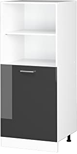 Vicco Herdumbauschrank R-Line, Herdschrank, Anthrazit Hochglanz/Weiß, 60 cm