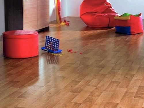 Alpha-Tex PVC Bodenbelag Vinylboden in gemütlichem Holz Design, DIN-A4 Musterstück