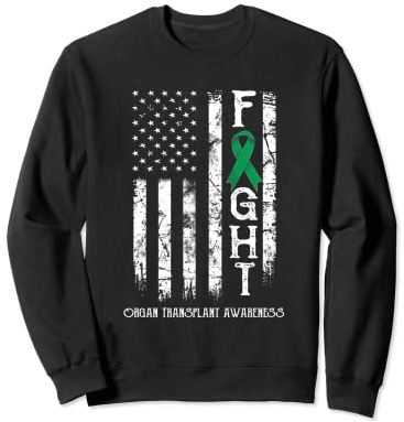US-Flagge des Kriegers für Organtransplantation Sweatshirt