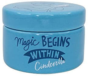 Half Moon Bay - Disney Cinderella Ceramic Trinket Box Round - Trinket Box with Lid - 5.5x7.7cm Home Princess