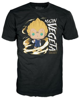 POP! & Tee: DBZ - Majin Vegeta - Glow in the Dark - Small - (S) | Offizielles Anime Merch - Kurzarm T-Shirt mit Print - Geschenkidee zum Geburtstag für Fans und Sammler