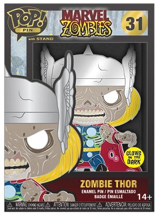 Loungefly Large Enamel Enamel Pin Marvel: Zombie Thor - Thor - Marvel Zombies Emaille-Nadeln - Niedliche Brosche Zum Sammeln - Für Rucksäcke & Taschen - Geschenkidee - Offizielle Handelswaren