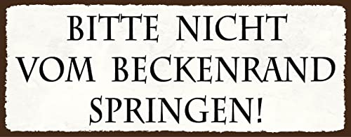 mrdeco Metall Schild 27x10cm gewölbt nicht vom Beckenrand springen Deko Blechschild Tin Sign
