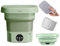 Lavadoras PortáTiles, Mini Lavadora Y Secadora De 8 L, Lavadora De Ropa Interior UltrasóNica Plegable con Cesta De Drenaje, Mini Lavadora PortáTil Y Secadora Giratoria (Color : Green)