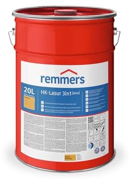 Remmers HK-Lasur 3in1 [plus] eiche hell, matt, 20 Liter, Lösemittelreduzierte Premium-Holzschutz-Lasur für außen, 3in1, schnelltrocknend, langlebig