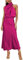 MIRGLER Robe longue élégante et formelle à col montant en satin élastique taille haute pour femme, Robe Cérémonie, rose vif, Taille S