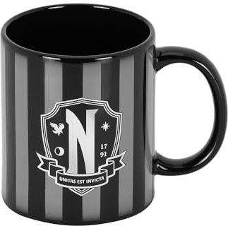 Wednesday Miércoles-Taza, 13 x 9.5 cm, Capacidad 350ml, Negro Original