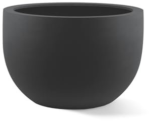 Luca Lifestyle Pflanzkübel ''Stretto New Egg Pot Low'' Anthrazit Rund Polyester *5 Jahre Garantie* - 94x94x56 cm - Premium Qualität - F7135