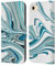 Head Case Designs Offizielle Suzan Lind Blaugrün Weiß Wirbel Aus Marmor Leder Brieftaschen Handyhülle Hülle Huelle kompatibel mit Apple iPhone 7/8 / SE 2020 & 2022