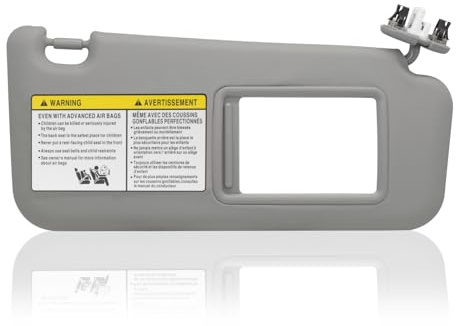 Visera solar de repuesto para pasajero del lado derecho con luz de repuesto, sustituye a la pieza 74310-42451-B2, gris