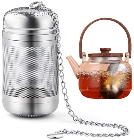 MsTeco Teesieb 316 Edelstahl Teesieb Extra Feiner Teefilter aus Edelstahl Geeignet Teefilter für Losen Tee Tea infuser mit Kettenhaken zum Aufhängen, für Teekannen, Tassen, Teeflaschen