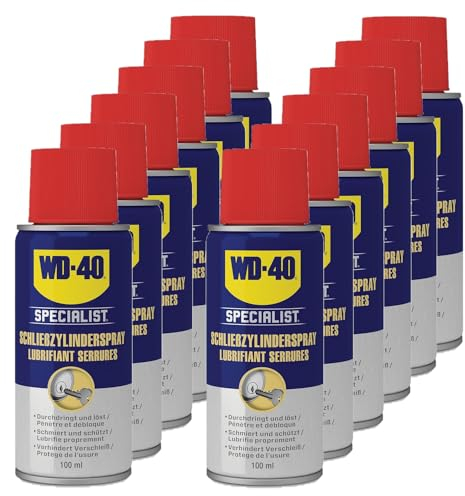 WD-40 Specialist Schließzylinderspray 12x100ml – Schmiermittel für Türschlösser und Schließmechanismen, löst festsitzende Zylinder, verdrängt Feuchtigkeit, sorgt für reibungsloses Öffnen