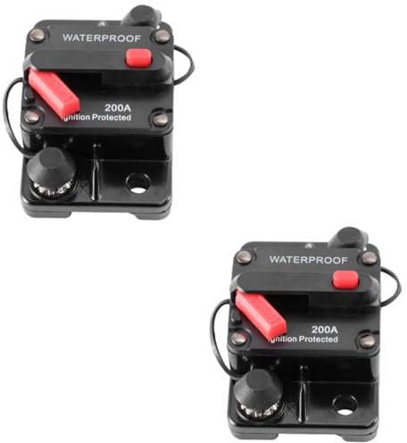NIYANGLE 2 Pièces Noir Disjoncteur Spécifications Disjoncteur À Ampérage Élevé s 50A Commutable 200A Protecteur Manuel