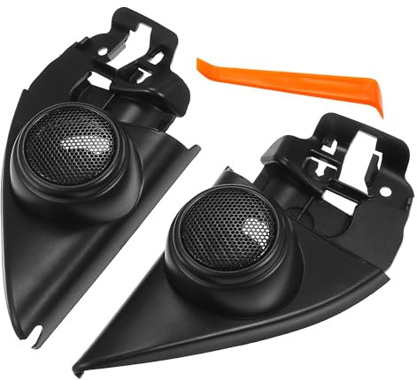 X AUTOHAUX Interior Front Car Door Speaker Window a Pillar Cover Trim Tweeter Speaker Panel Fit for Volkswagen Jetta 13-19 with Screwdriver ABS Black - Pack of 2