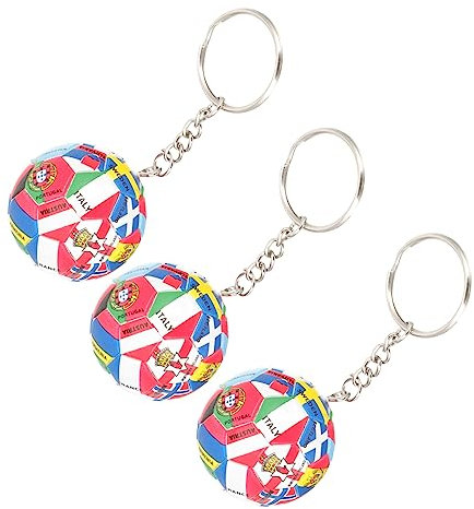 Parliky Schlüsselanhänger Fußball 3 Stück aus Abs Pvc Metall