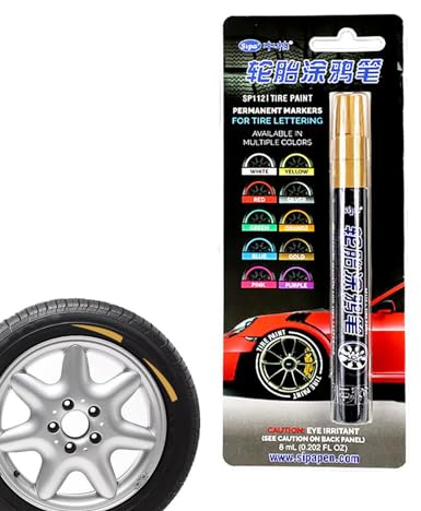 Bolígrafo de pintura para letras de neumáticos - Marcador de pintura para neumáticos, bolígrafo duradero para neumáticos de coche | Herramienta impermeable para rotulación de neumáticos, pintura blanc