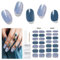 Nagelfolie UV Härtend - 28 Stück Nagelfolien UV Gel Strips Nagelfolien Selbstklebend Herbst Winter Gel Nail Sticker in Salonqualität Art Stickers Lang anhaltende Gel-Nagelaufkleber (Blue Frost Dew)
