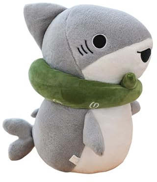 champracer Riesenhai Plüschtier Kissen, Niedliches Spielzeug Hai Plüschtier, Plüschhai Spielzeug, Plüschtier Hai, Großer Hai Plüschkissen, Mädchen und Jungen (33 cm,grau)