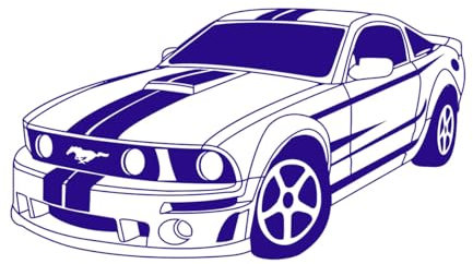 Mustang Muscle Car Fahrzeug Auto Spiel Wandaufkleber Jungenzimmer Kinderzimmer Racing Super Car Wandtattoo Schlafzimmer Vinyl-L-49x89cm-Dark Blue