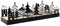 Metall Teelichthalter Weihnachtsstadt schwarz - 30 x 9 cm - Weihnachtsdorf Silhouette mit Haltern für 4 Teelichter - Weihnachten Tisch Deko Kerzen Ständer für Teelichter Weihnachtsstadt Skyline